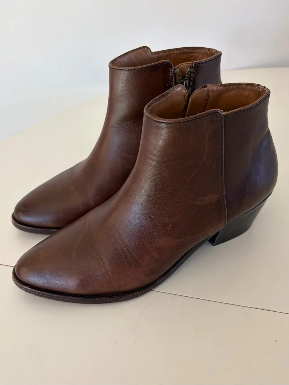 Thursday Boot Company Downtown Bootie Amaretto Brown Leather Ankle Boots